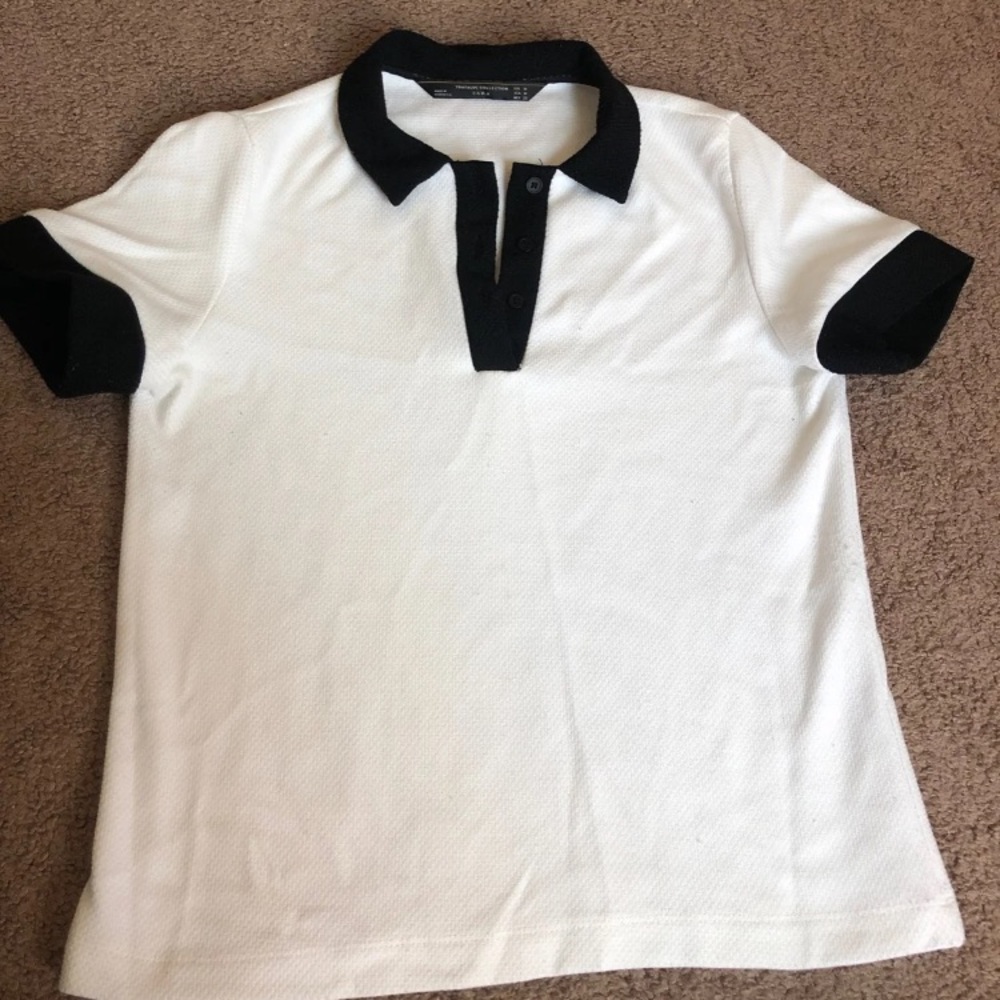 Fancy black and white polo top from Zara